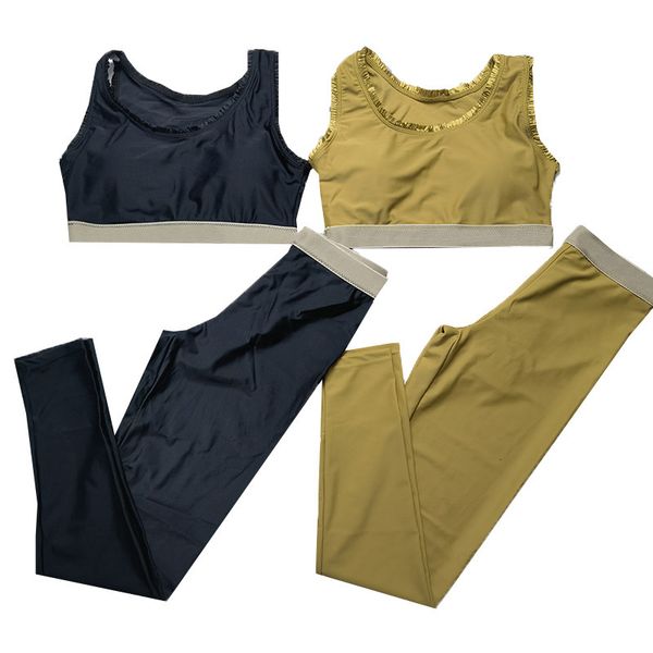 

stylish ladies fitness vest pants 2 piece suit activewear summer sports running set slim sweat outfits sportswear