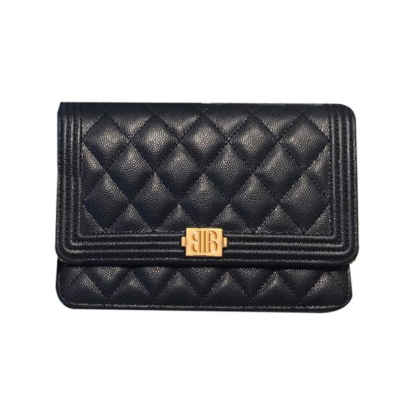 

designer bags black small grain spherical leather delicate lock streamline gold buckle crossbody bag 19cm