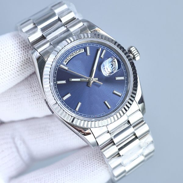 

classic women watch automatic mechanical watches 36mm fashion wristwatches silver ladies wristwatch montre de luxe gifts, Slivery;brown