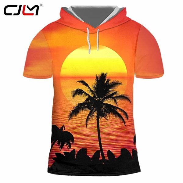 Homem casual coqueiro com capuz tshirt roupas vendendo mens camiseta 3d impresso criativo colorido tshirt 220623