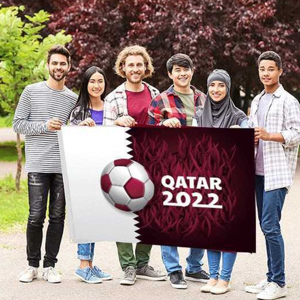 

15pcs/dhl 5ft x 3ft 2022 qatar world cup flag 150x90cm 60x35 inch outdoor garden banner 32 country football soccor team fans favor party dec