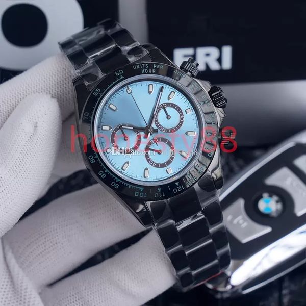

SW Luxury Men's watch 40mm automatic mechanical black luminous dial stainless steel strap sapphire mirror ST9 classic folding buckle Montre De Luxe watches, 16