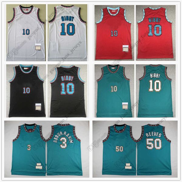 

retro mitchell and ness basketball jerseys bibby 3 shareef 10 mike 50 bryant abdur reeves red white jersey size s--xxl, Black;red
