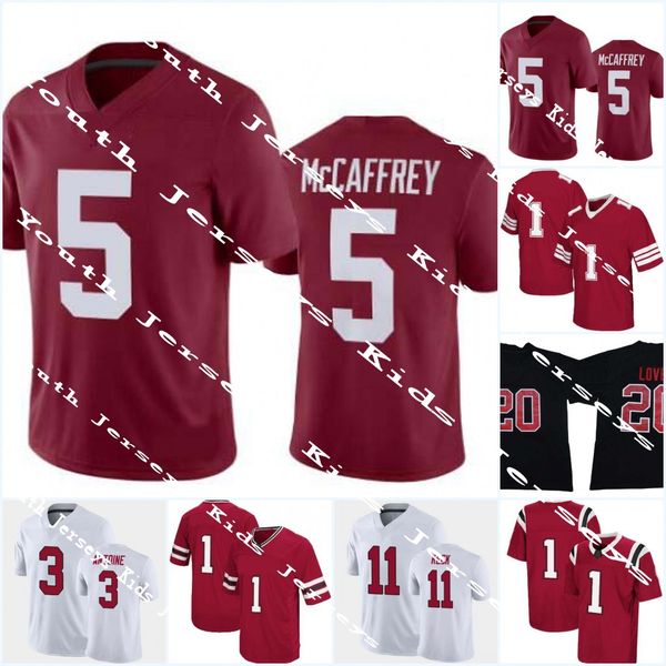 

youth #18 tanner mckee college kids #5 christian mccaffrey #20 darrin nelson bryce love #8 nathaniel peat #6 austin jones #84 benjamin yuros, Black