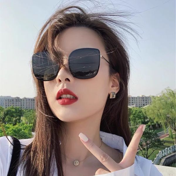 

retro sunglasses women's summer sunscreen glasses high sense net red fashion large face thin sunglasses, White;black