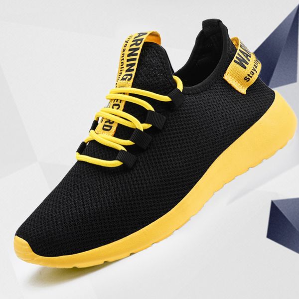 

men vulcanize shoes sneakers breathable casual no slip male lace up lightweight tenis masculino wholesale 220813, Black