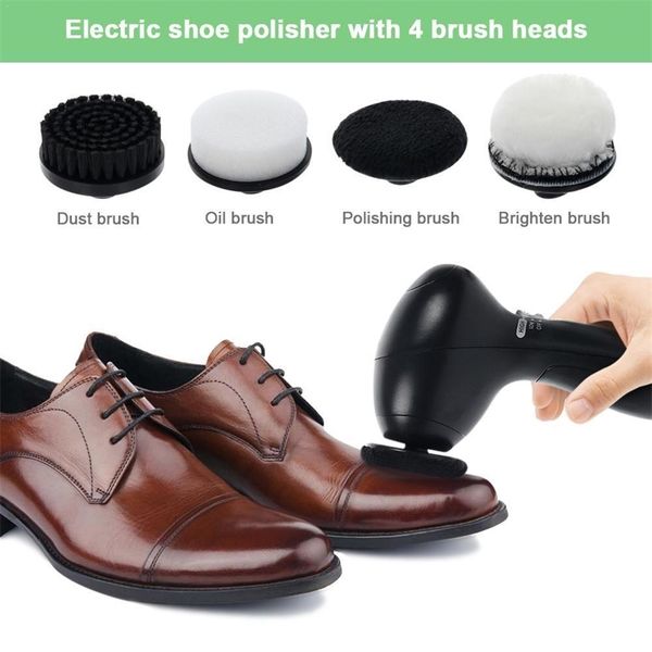 Ayakkabı Parlatıcısı Taşınabilir Ayakkabı İnatçı Fırçalar Ev Temizlik Araçları 4 Çok Amaçlı Fırça Başları Parlatıcı Fırça Ayakkabı Fırçası Sistemi 201021