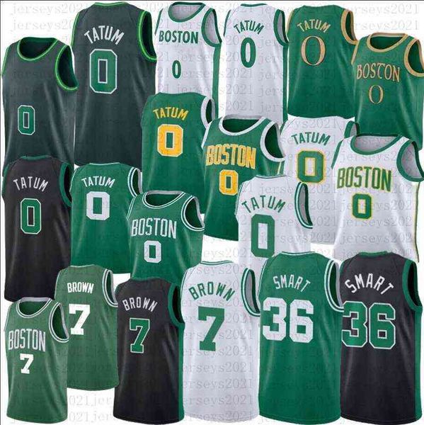 

mens basketball jerseys jayson 0 tatum jaylen 7 brown 36 smart jersey 2021, Black