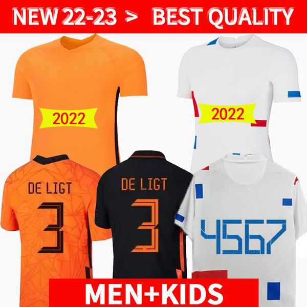 

2022 netherland soccer jerseys memphis f .de jong de ligt wijnaldum van dijk 21 22 23 player version women holland football shirt aldult men, Black;yellow