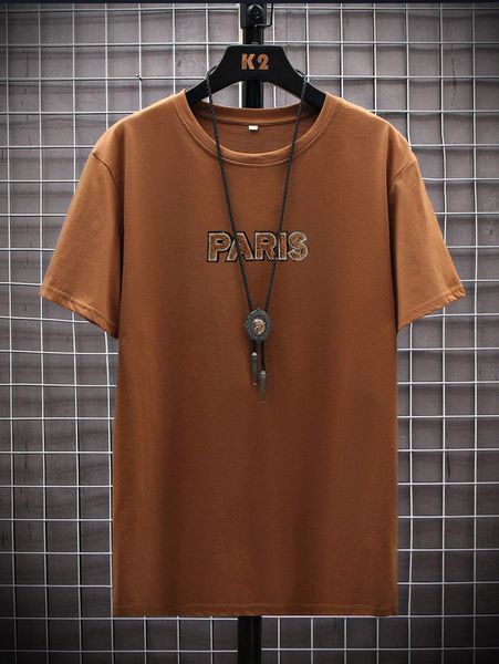 

men letter patched tee 99ub#, White;black