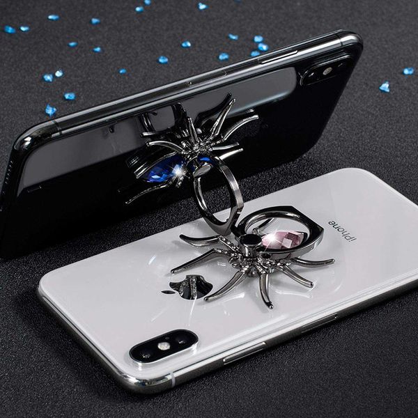 

phone ring holder 360 degree rotating universal spider ring holder with polished metal phone grip for any device, Silver