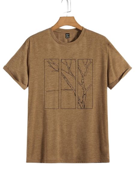 

men plant print tee b4aw#, White;black