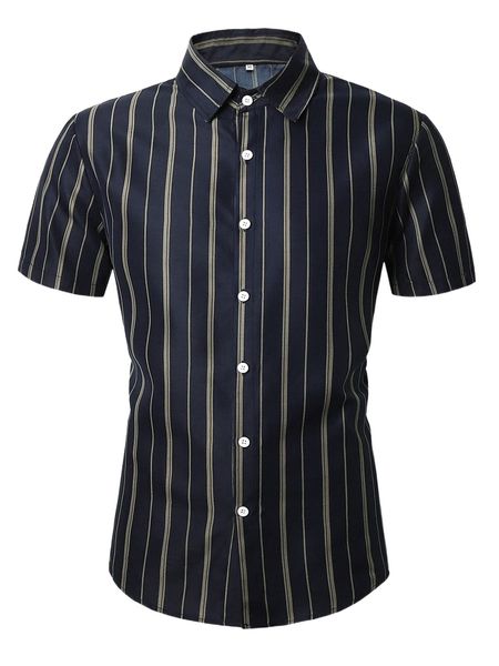 

men striped print shirt 08oa#, White;black