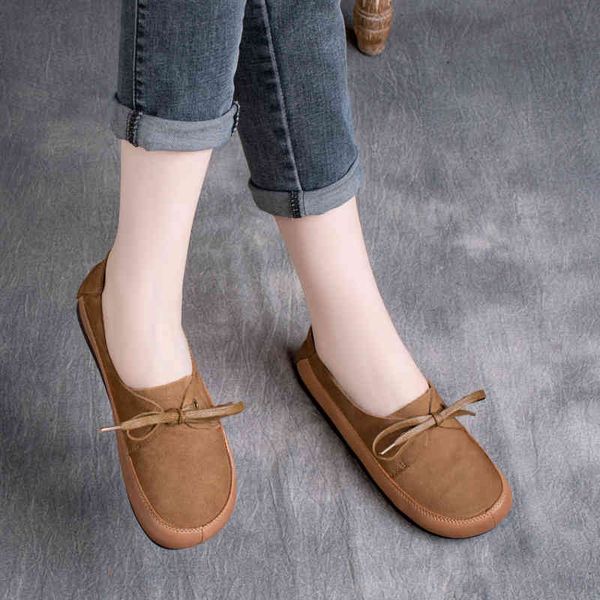 

sandals spring national style leather round head lace up flat heel soft sole casual single shoes rdqd, Black