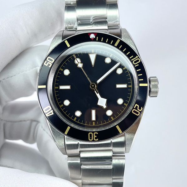 Erkek kol saati otomatik mekanik aydınlık kol saatleri 41mm döndürülebilir seramik kasa paslanmaz çelik kayış izleme hediyesi erkekler için benzersiz saatler