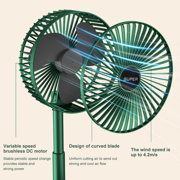 

new deskfoldable retractable small fan mini portable charging usb home low noise high duration standby mini electric fan per