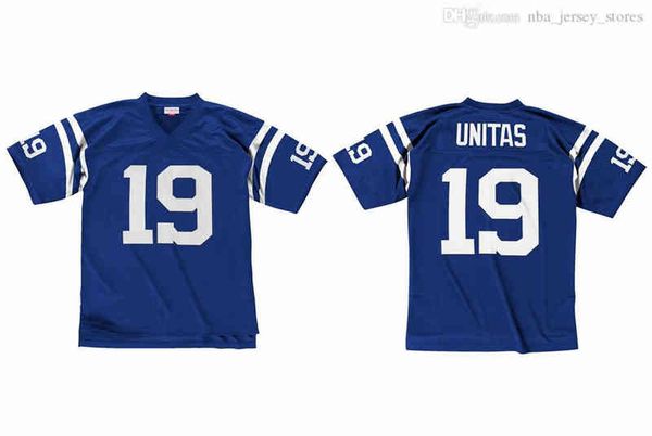 

stitched football jersey 19 johnny unitas 1967 mitchell & ness retro rugby jerseys, Black