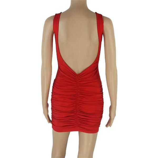 sehr heißes sexy Damen ärmelloses, plissiertes sexy Kleid für Frauen 210319