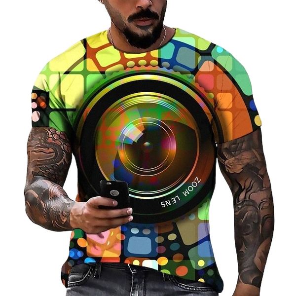 

men's tee t shirt 3d print graphic round neck casual daily 3d print short sleeve fashion designer cool comfortable orange o3or#, White;black