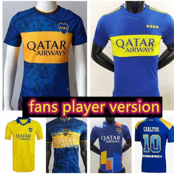 

fans player version 20 21 22 23 boca juniors soccer jerseys tevez de rossi 2020 2021 2022 2023 home 3rd football shirt maradona moura abila, Black
