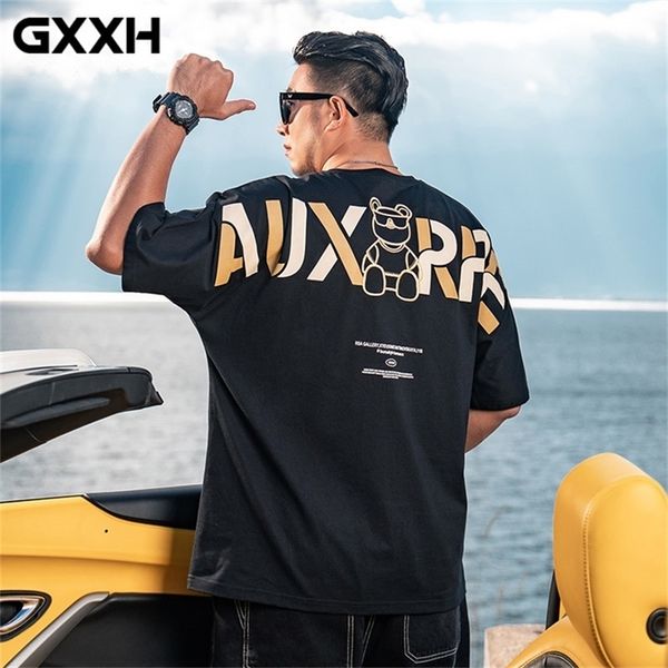 

summer gxxh big size many style printed tee men brand mens short sleeve tshirt oversized xxl 3xl 4xl 5xl 6xl 7xl220622, White;black