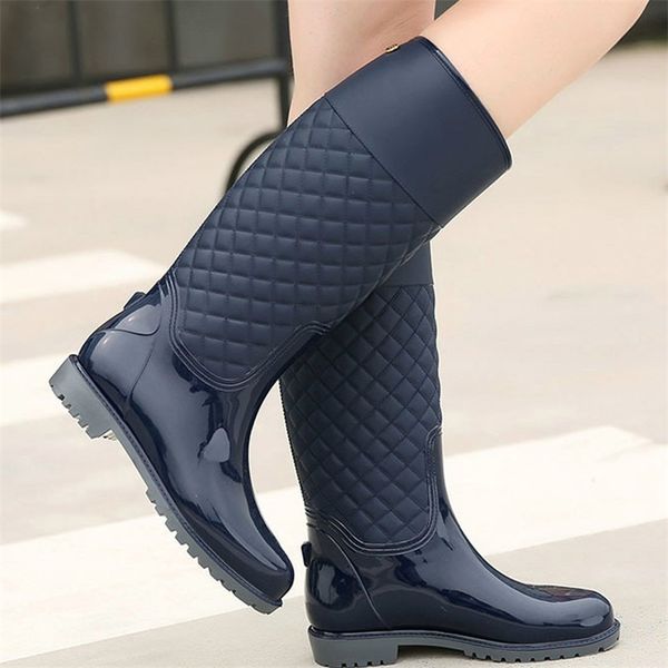 

new women rain boots lady rain water shoes ourdoor rainboots italianate pvc rubber rainboots lady waterproof shoes y200723, Black