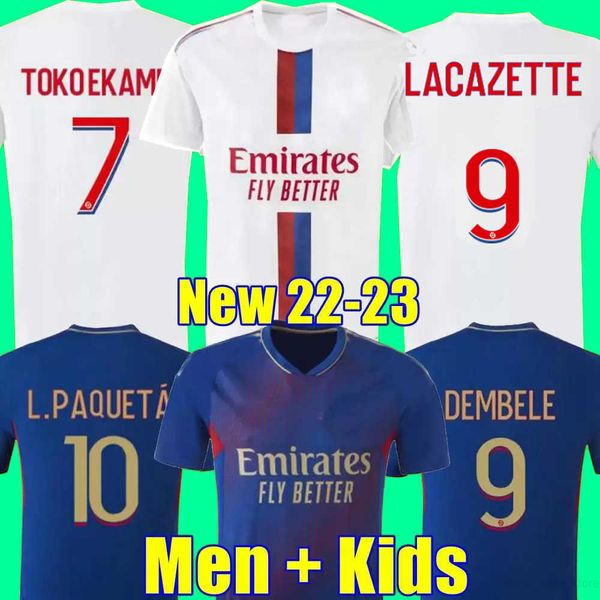 

fans player version 22 23 maillot 4th 2022 2023 soccer jersey ol digital fourth football shirts toko ekambi bruno g cherki aouar home, Black;yellow
