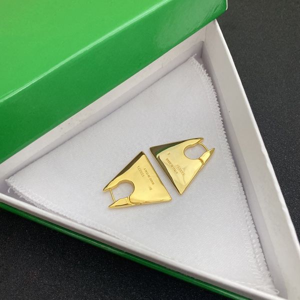 

bottega earrings brass gilded personality triangle earrings women's senior vintage exaggerated earrings, Silver