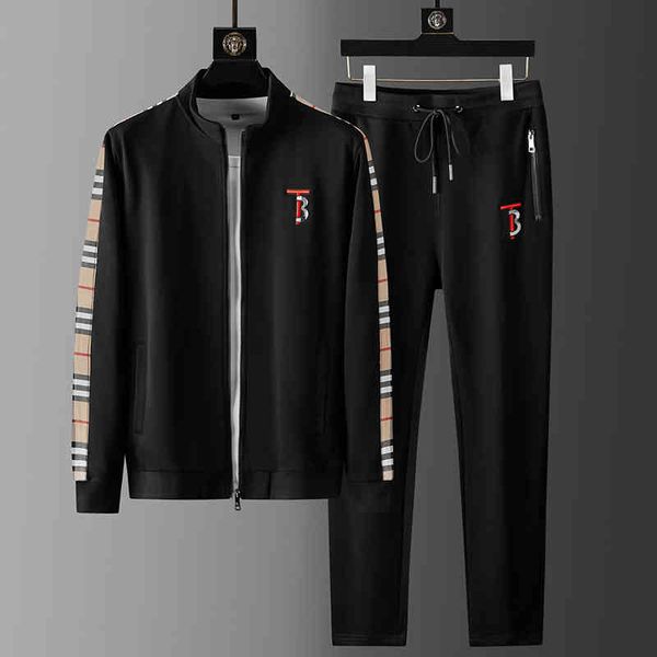 

men's tracksuits autumn men's coat sweater set handsome casual sportswear baseball suit fashion cardigan two pieces 6v4d, Gray