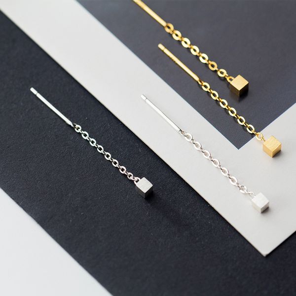 

925 silver dangle earrings chain earrings thread with 004