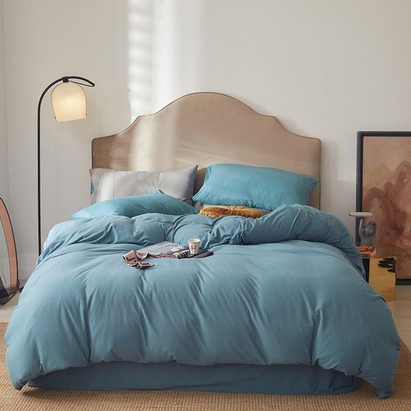 Set di biancheria da letto E-star China Store Clean Blue Four Of BedBedding in cotone lavorato a maglia