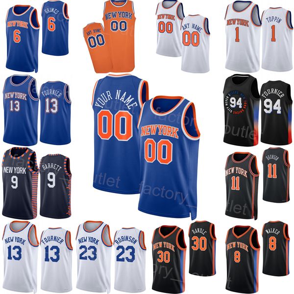 

association basketball printed statement city immanuel quickley jersey 5 mitchell robinson 23 julius randle 30 rj barrett 9 derrick rose 4 e, Black;red