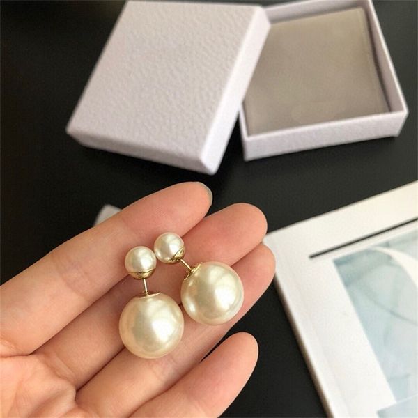 

ornament charm earring letter pearl earrings star temperament lesbian brass 925 silver needle earrings, Golden