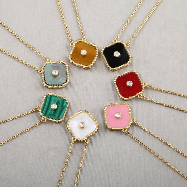 

designer jewelry diamond chain designer necklace clover necklaces jewlery woman gold chains gold jewellery link collier colliers pendant pen, Silver