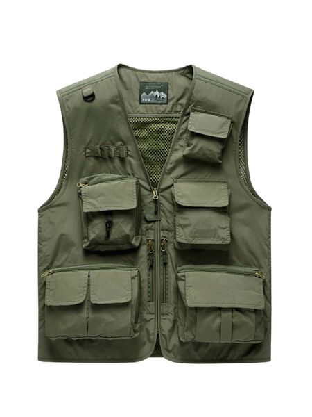 

men flap pocket vest jacket q0qa#, Black;brown