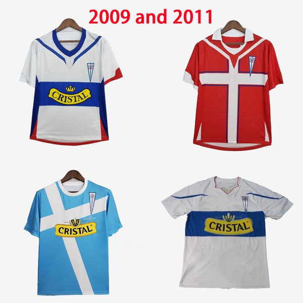 Universidad Catolica 2009 2010 2011 2012 2012 Jerseys de futebol retro vintage 09 10 11 12 camisa de futebol clássico casa azul longe vermelho 2002 s-2xl # 21 f.guterrez qualidade superior