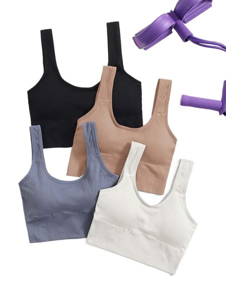 

4pcs high support seamless sports bra z91c#, Gray