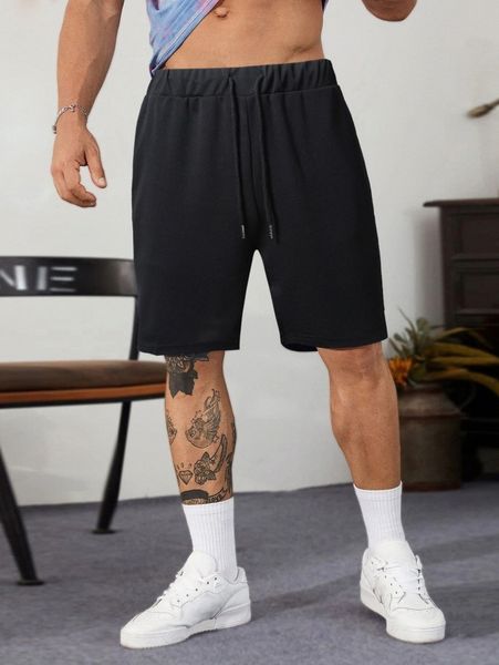 

extended sizes men drawstring waist shorts f7fr#, White;black