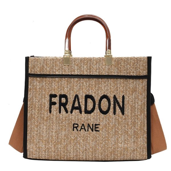

factory online sales ins rattan woven high-capacity tote summer 2022 tide chic college students class one shoulder messenger bag