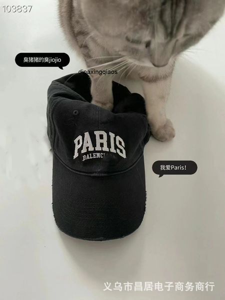 

ball caps designer balencaigass korean spring and summer paris washing hole baseball men's women's sunscreen b, Blue;gray