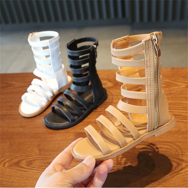 

summer fashion roman children sandals high-kids girls gladiator sandals toddler baby sandals baby booties 220409, Black;red