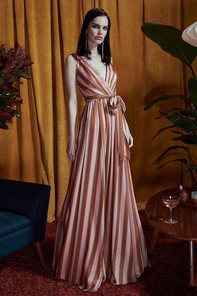 

casual dresses tall lady jumpsuit spring and summer 2022 silk stripe v-neck wide leg women thxi, Black;gray