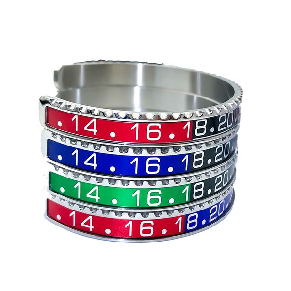 

fashion speedometer open adjust trend titanium steel bracelet men and women digital scale dial accessories bracelet, Golden;silver