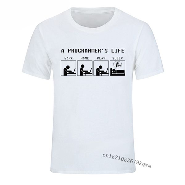 Bilgisayar Kodu Programcı Life T Shirt Mühendis Programcı Tshirt Vintage Estetik Erkek Basılı Tees Drop Shipipng 220509