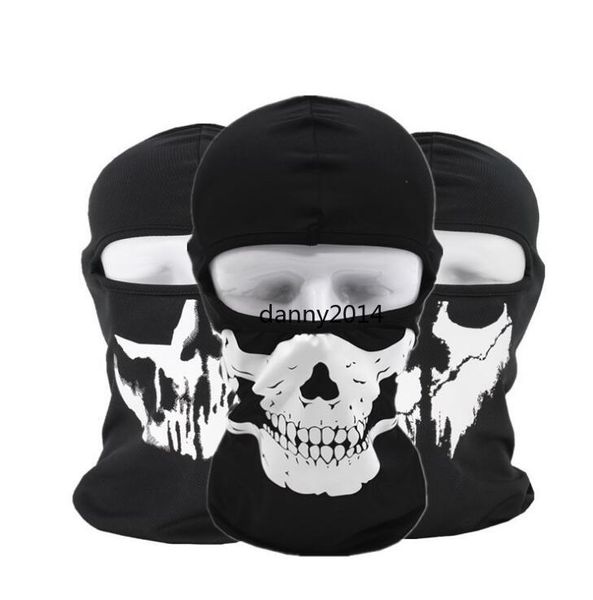 Maschere fantasma CS Full Face Skull Mask Motorcycle Biker Balaclava cap Outdoor Respirazione Antipolvere Cappello antivento Berretto sportivo Cappuccio tattico Skull Heads