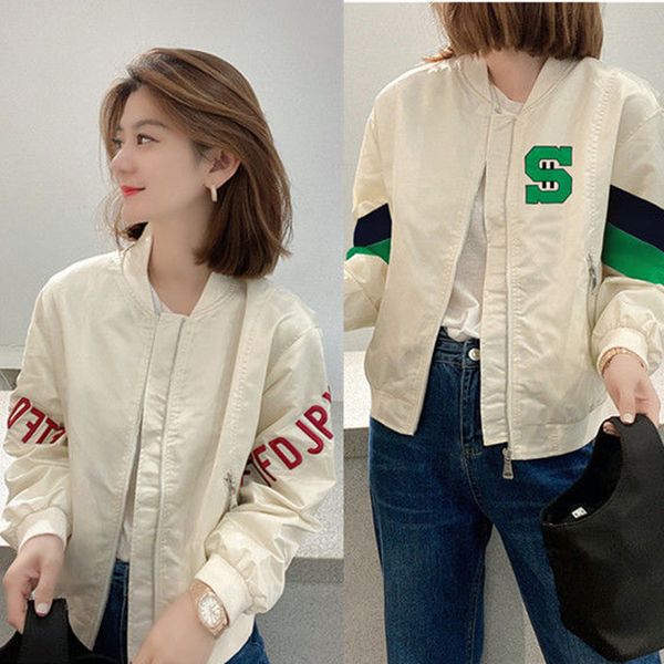 

women baseball bomber jacket breasted letter loose harajuku hip hop streetwear varsity college coat autumn 220815, Black;brown