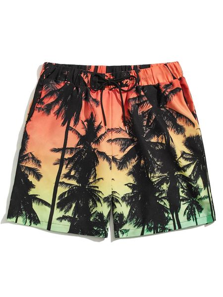

romwe guys tropical print shorts r8h6#, White;black