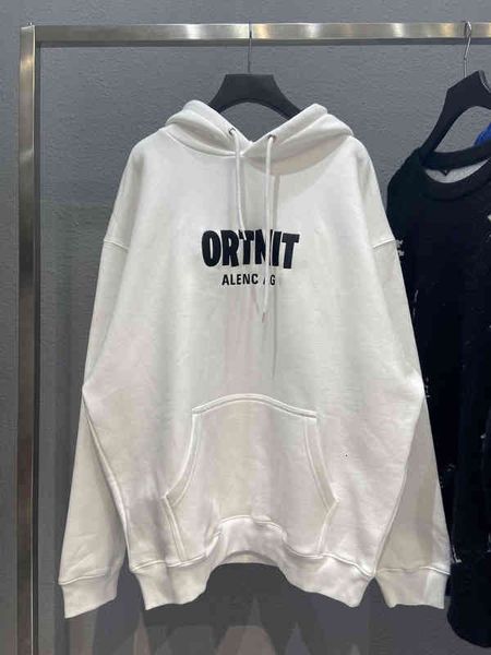 

men's hoodies sweatshirts correct version of paris b fortress night fashion trend men's and women's couple fleece hoodie, Black