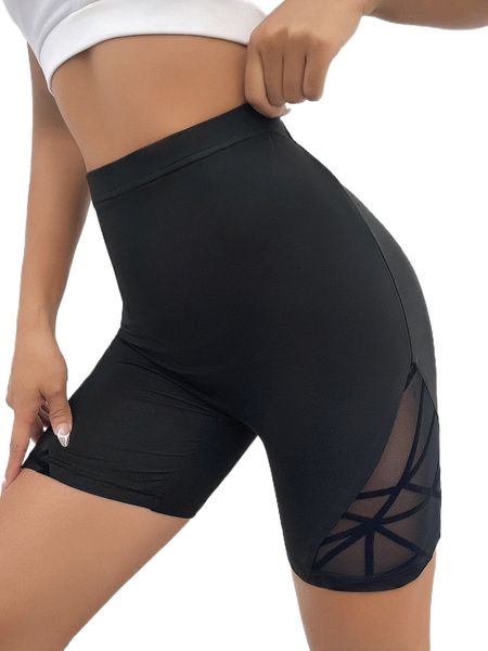 

contrast geo mesh biker shorts h8ze#, White;black