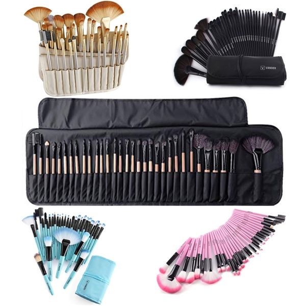 

vander soft makeup brushes set 32 piece multicolor powder eye shadow blush kit kabuki cosmetic black pink pouch bag women gift 220518